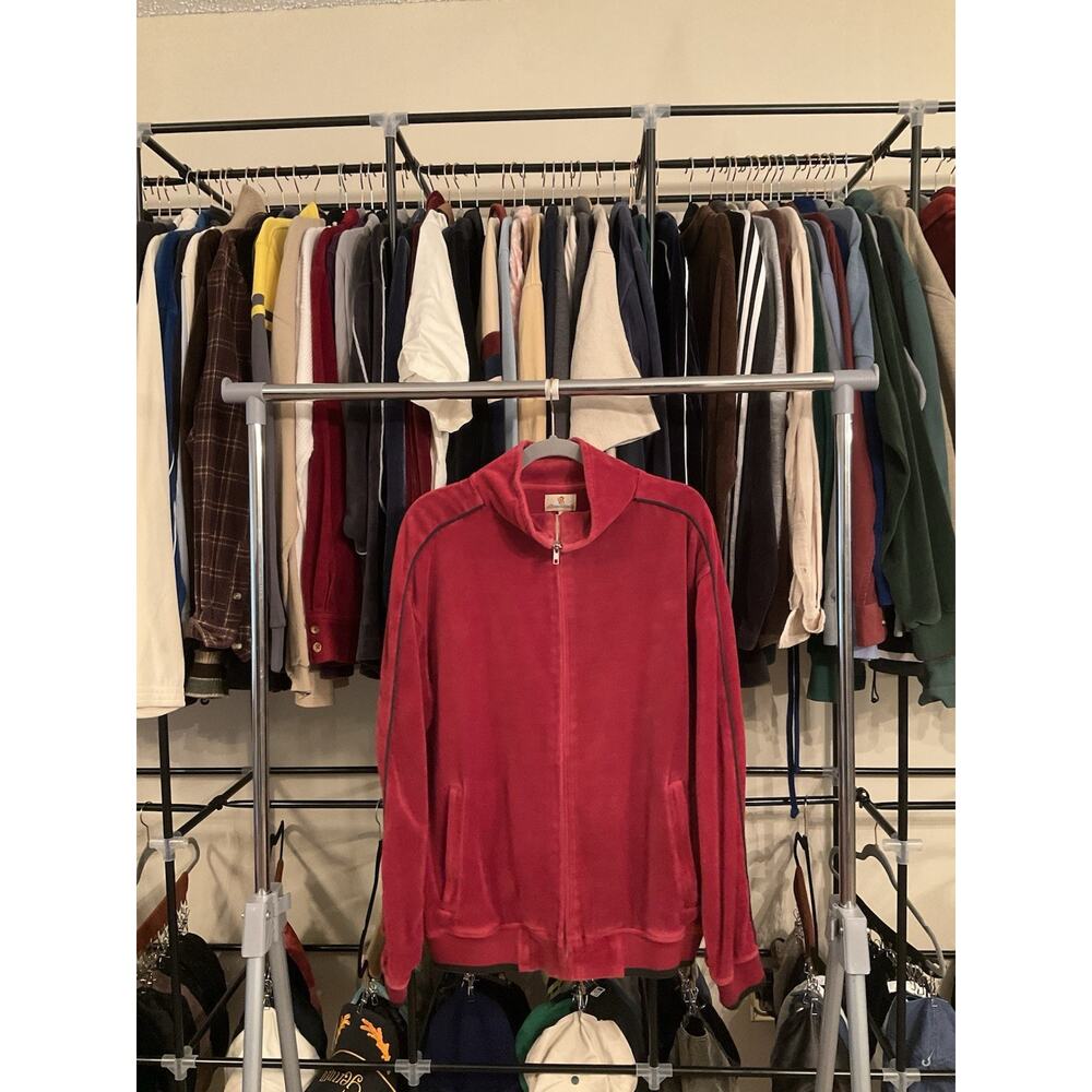 🔥RARE Vintage Sweatsedo Velvet/Velour Track Zip Jacket Bomber Sz L Streetwear🔥